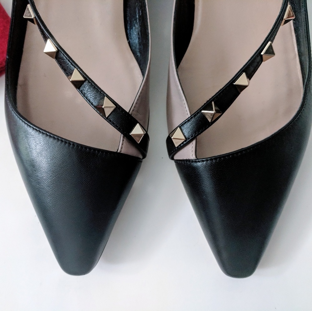 SALE!🎀Valentino🎀Rockstud D'Orsay Ballerina Flats - Picture 4 of 8
